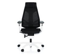 HJH Office 652600 Sedia da ufficio di fascia alta GENIDIA PRO WHITE Mesh nero/bianco Sedia da scrivania con bracciolo e poggiatesta regolabili