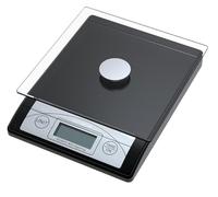 Genie 3623 EDS - Bilancia digitale pesalettere/da cucina, portata da 1 a 5.000 g, in solida plastica, piano in vetro, display a cristalli liquidi, colore: Nero/Trasparente/Argento