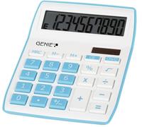 Genie 840 B Calcolatrice a 10 cifre (Dual Power (Solare e Batteria), Design compatto) Blu