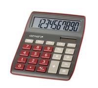 Genie 840 B Calcolatrice a 10 cifre (Dual Power (Solare e Batteria), Design compatto) rosso scuro