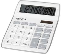Genie Calcolatrice 840 S – 10 cifre, Dual Power (solare e batteria), design compatto, argento