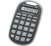 Genie 982 AM - Calcolatrice tascabile da viaggio, con gancio per appenderla, display a 8 cifre, colore: Nero/Grigio