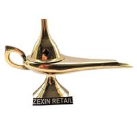 Genie ALADDIN Lampada Incenso Cono Bruciatore Dorato Ottone Staccabile Star Cut