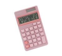 GENIE Calcolatrice a 12 cifre 212 P con doppia potenza (solare e batteria) rosa