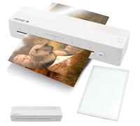 GENIE LA 400 - Plastificatrice a caldo A4, con 2 rulli riscaldanti, per scuola, ufficio e home office, plastificatrice A4 con pellicole plastificatrici