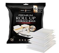 GENIE SPACE Sacchetti Salvaspazio Arrotolabili Premium per Viaggio e Casa - Set Misto 6 (2L, 2M, 2S), Compatta i Vestiti Senza Pompa né Aspirapolvere, Riutilizzabili e Impermeabili