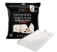GENIE SPACE Sacchetti Sottovuoto Appendibili Premium per Abiti, Giacche e Cappotti, REGULAR 105×70 cm (2 Pezzi) - Riutilizzabili, Ermetici e Anti-odore per Guardaroba e Armadi
