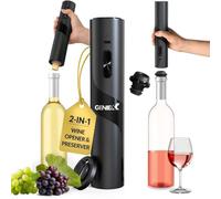 GenieX Set di 4 apribottiglie elettrico, set di 4 apribottiglie automatico, cavatappi elettrico con indicatore di potenza. rimozione rapida del sughero, chiave del vino modale per bar di casa, regali e regalo per la mamma