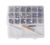 Genikeer Borchie per Abbigliamento,455 Pezzi Rivetti Decorativi in Lega di Zinco | 11 Misure Kit Borchie in Lega di Zinco con Strumenti di Fissaggio,per Cappello Gotico Pantaloni Borsa Tote Collare