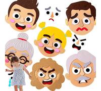 Genikeer Giochi con Facce, Apprendimento Socio Emotivo, Educazione Emotiva Bambini, Divertenti Adesivi in Feltro per L'apprendimento Socio-emotivo, Kit di Emoticon in Feltro per L'educazione Emotiva