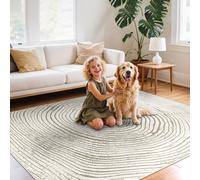 GENIMO Tappeto Salotto Moderno Pelo Corto Cucina Lavabile Camera da Letto Antiscivolo per Ingresso Interno, Soggiorno, Beige, 200x290 cm