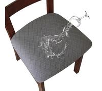 Genina Coprisedili impermeabili per sedie da pranzo e sedie da cucina (grigio scuro, 4 pezzi)