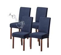 Genina Set di 4 coprisedie impermeabili per sala da pranzo, coprisedia da cucina, colore: blu navy
