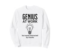 Genio al Lavoro Ma Facilmente Distratto da Snack Cervello Divertente Felpa