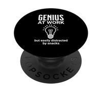 GENIO AL LAVORO Ma Facilmente Distratto Da Snack Cervello Divertente PopSockets PopGrip Adesivo