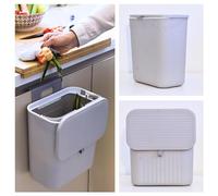 GENIO IN CASA Pattumiera da cucina 12 l, coperchio scorrevole, pattumiera umida per rifiuti differenziati, salvaspazio per camper e bagno, colore: grigio