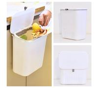 GENIO IN CASA Pattumiera Sottolavello da Appendere 12L con Coperchio Scorrevole - Cestino Umido per Spazzatura Differenziata - Accessori Salvaspazio per Cucina, Camper e Bagno (Bianco)
