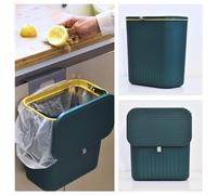 GENIO IN CASA Pattumiera Sottolavello da Appendere 12L con Coperchio Scorrevole - Cestino Umido per Spazzatura Differenziata - Accessori Salvaspazio per Cucina, Camper e Bagno (Verde)