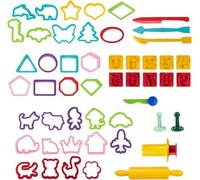 Genio Kids 50 Pezzi Set Accessori per Pasta modellabile per Bambini, Formine Pongo, Plastilina, Dido per Bambini, Utensili plastilina (New)