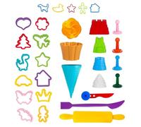Genio Kids Formine per Dido Set di 32 Pezzi Accessori per Pasta Modellabile - Forme per Plastilina per Bambini 3 Anni+ Attrezzi per Plastelina Regalo Сreativo per Ragazzi e Ragazze