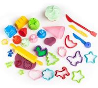 Genio Kids Formine Set di 30 Pezzi Accessori per Sabbia Magica e Plastilina, Formine Pongo per Bambini, Sviluppare Le capacità Motorie, Regalo per Ragazzi e Ragazze (New)