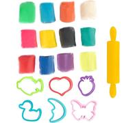 Genio Kids Set di 12 Pezzi di Plastilina per Bambini 650g con 7 Accessori - Morbida Plastilina Atossica - Pasta Modellabile Autoindurente Composizione Naturale - Pongo per Bambini 3 Anni+