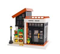 Geniteen Caffè Casa Set di Costruzione, 1512PCS Caffè della Città Modello di Costruzione Decorazione per la Casa Giocattolo di Architettura Casa Vista Stradale Creativa(Caffetteria)