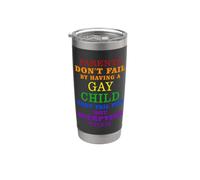 Genitori Accettano Figli LGBTQ+ Arcobaleno Pride Bicchiere termico in acciaio inox doppia parete