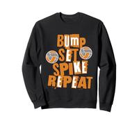 Genitori Ragazze Pallavolo Bump Set Spike Repeat Arancione & Grigio Felpa
