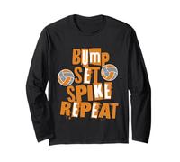 Genitori Ragazze Pallavolo Bump Set Spike Repeat Arancione & Grigio Maglia a Manica