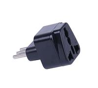 Genius® 2 x Adattatore presa spina universale da viaggio converte spine 2 e 3 poli di diversa tipologia in spine 3 poli tipo Italia (spine di tipo L) Nero Confezione da 2 pezzi