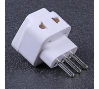 Genius® 2 x Adattatore sdoppiatore universale 2 in 1 da viaggio Converte spine 2 e 3 poli di diversa tipologia in spine a 3 poli di tipo Italia (spine di tipo L) Bianco - 2 pezzi