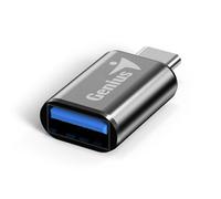 Genius Adattatore ACC-C2A da USB-C a USB-A, USB 3.0 SuperSpeed 5 Gbps, connettore OTG compatto grigio metallizzato, Plug & Play per MacBook, iPad Pro, Surface e smartphone USB-C