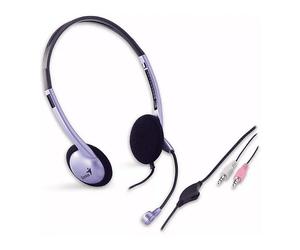 GENIUS COMPUTER TECHNOLOGY HS-02B Stereo Headset AURICOLARI, Nero, Argento