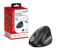 Genius Ergo 8350S Wireless Ergonomic Vertical Mouse, Blutooth & 2.4 GHz, Adjustable DPI levels up to 2400 DPI, 5 Button with Scroll Wheel, Dark Grey