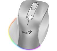 Mouse senza fili, Genius Ergo 9000S Pro 31030039402, argento, ottica, 2400DPI