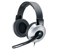Genius HS-05A Cuffia con Microfono, Nero/Argento