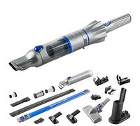 Genius Invictus One 2.0 - Aspirapolvere manuale + aspirapolvere 23 TLG blu, senza sacchetto e senza fili con 13000 PA | Filtro HEPA, batteria agli ioni di litio, set di spazzole, montaggio a parete