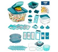 Genius Nicer Dicer Chef Professional Deluxe - Affettatrice manuale per verdure, 39 pezzi, con contenitore da 5,2 l e coperchio in vetro da 2,8 l