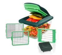 Genius Nicer Dicer Chef S Premium - Set di affettaverdure, 7 pezzi, colore: Verde
