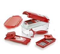 Genius Nicer Dicer Smart (9 pezzi) in rosso per frutta e verdura, tagliare a cubetti - perfetto per preparare piatti di frutta e verdura, 22,2 x 10 x 8,19 cm