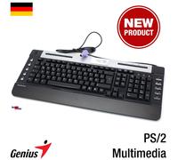 Genius Slim Star 250 Ps/2 USB Tastiera Tedesca Qwertz Nuovo Tdesco