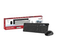 Genius SlimStar 8230 - Set tastiera e mouse wireless Bluetooth 5.3 e 2,4 GHz, 12 tasti funzione multimediali, layout britannico, mouse con sensore ottico, 1200 dpi, per collegare fino a 3 dispositivi