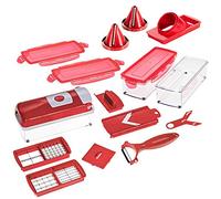 Genius - Tagliaverdure e Frutta in plastica, Plastica, Colore: Rosso, 22.2 x 10 x 8.1999999999999993 cm