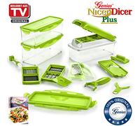 Genius - Tagliaverdure e Frutta in plastica, Plastica, Kiwi-Verde, 26.5 x 9 x 13 cm
