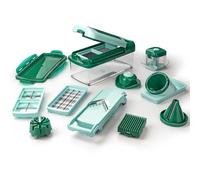 Genius - Tagliaverdure e Frutta in plastica, Plastica, Verde Menta, 28.5 x 21 x 16.3 cm
