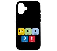 Genius with Periodic Table Of Elements Memes Graphic Designs Custodia per iPhone 16