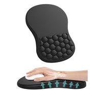 GeniusPad - Tappetino per mouse ergonomico con supporto per il polso e design massaggiante, cuscino in memory foam, base antiscivolo in PU, sollievo dal dolore al tunnel carpale, per mouse wireless e