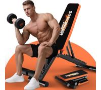 GENIXFIT Panca per pesi regolabile, pieghevole e mobile, con schienale e seduta regolabili, panca inclinata fino a 400 kg