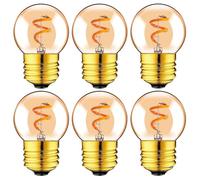 Genixgreen Lampadine LED E27 G40GS Mini LED Filament Lampadine 1W Vintage E27 Luce Calda 2200K equivalente 10W Lampade a incandescenza per interni ed esterni Decor,Non Dimmerabile,6 Pezzi